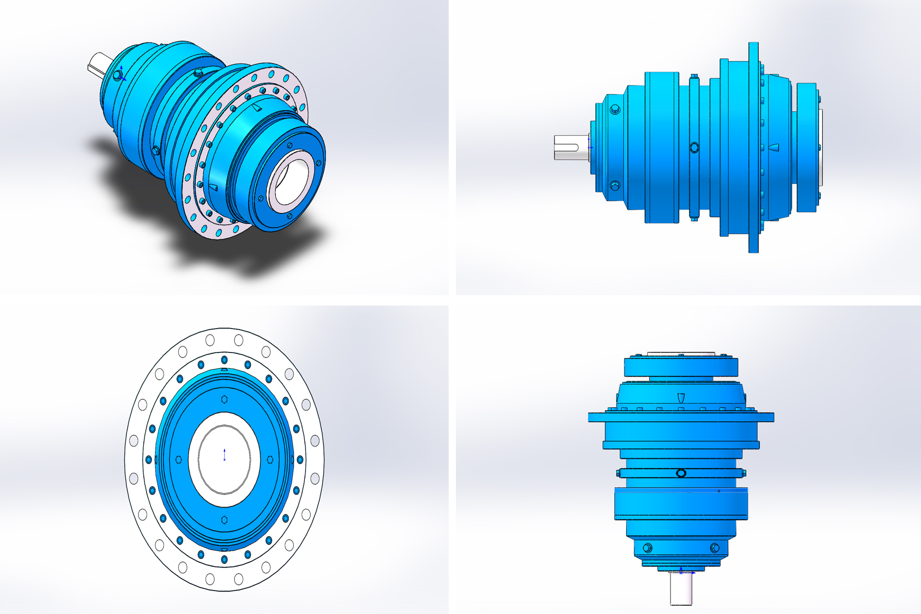 Right angle planetary gear units